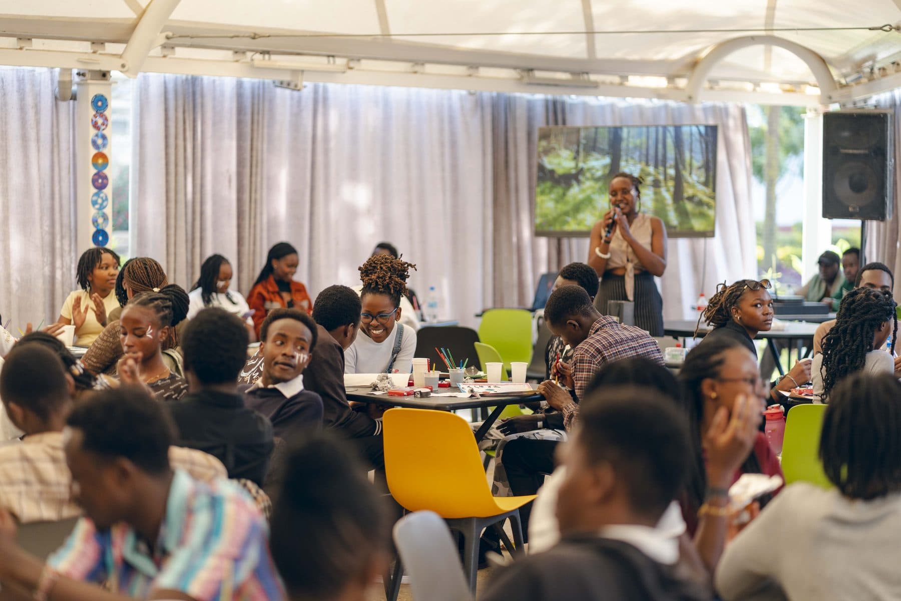 A full room at a Heyrafiki community session in Nairobi