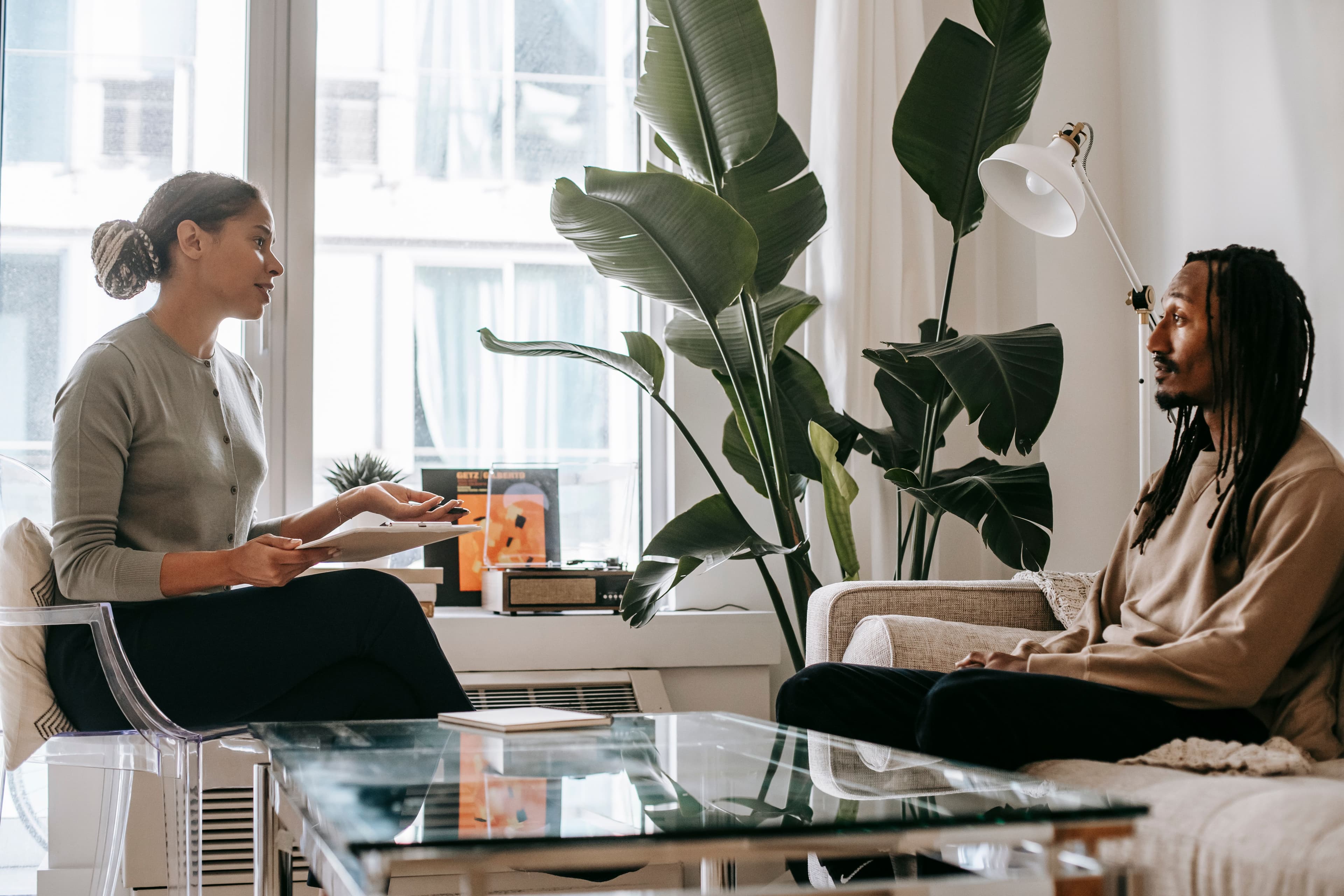 A Practitioner and a Client in conversation